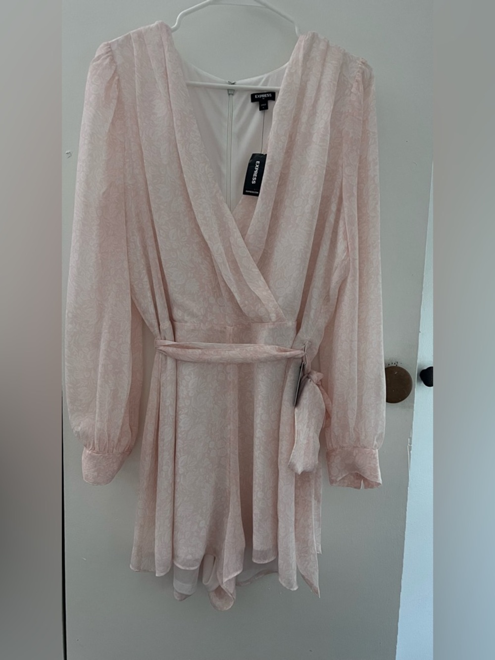 Express Pale Pink Floral Wrap Romper